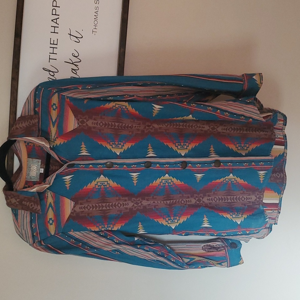 Wester Aztec Button Down Shirt - image 1